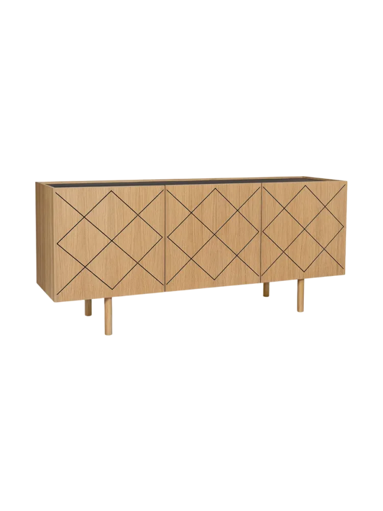 Design Sideboard „Porto Ramalade“ Eiche Natural, Schwarz MR.WOOD