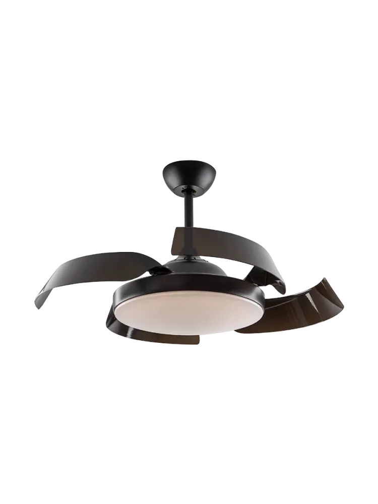 Hochwertiger Deckenventilator & LED Deckenlampe „Enzo“ mit Fernbedienung Schwarz Schuller