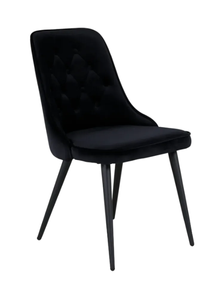 Stuhl 2er-Set Vendet Schwarz Stahl/Polyester B 50 cm - Material: Polyestersamt/Stahl - Stuhl 2er-Set