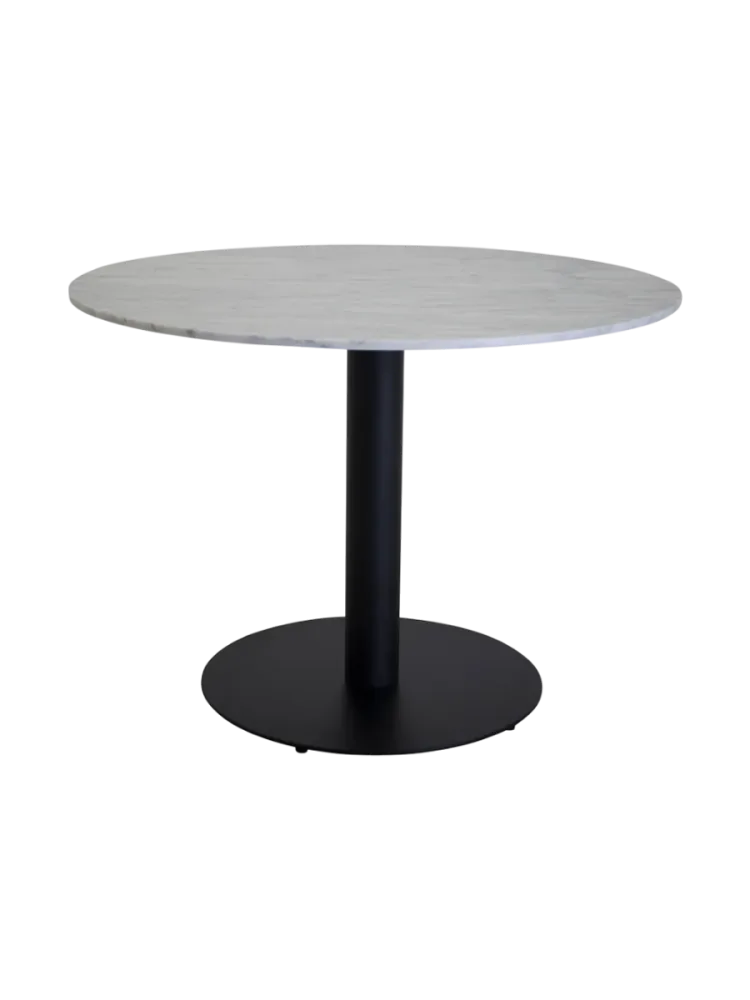 Runder Marmor Esstisch „Estelle“ - Ø 106 cm Schwarz / Weiss VE DESIGN