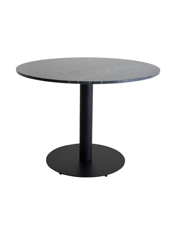 Runder Marmor Esstisch „Estelle“ - Ø 106 cm Schwarz VE DESIGN