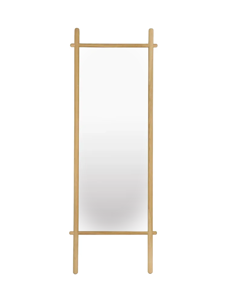 Design Anlehnspiegel „Solene“ aus Eichenholz White Label by Bloomingloft