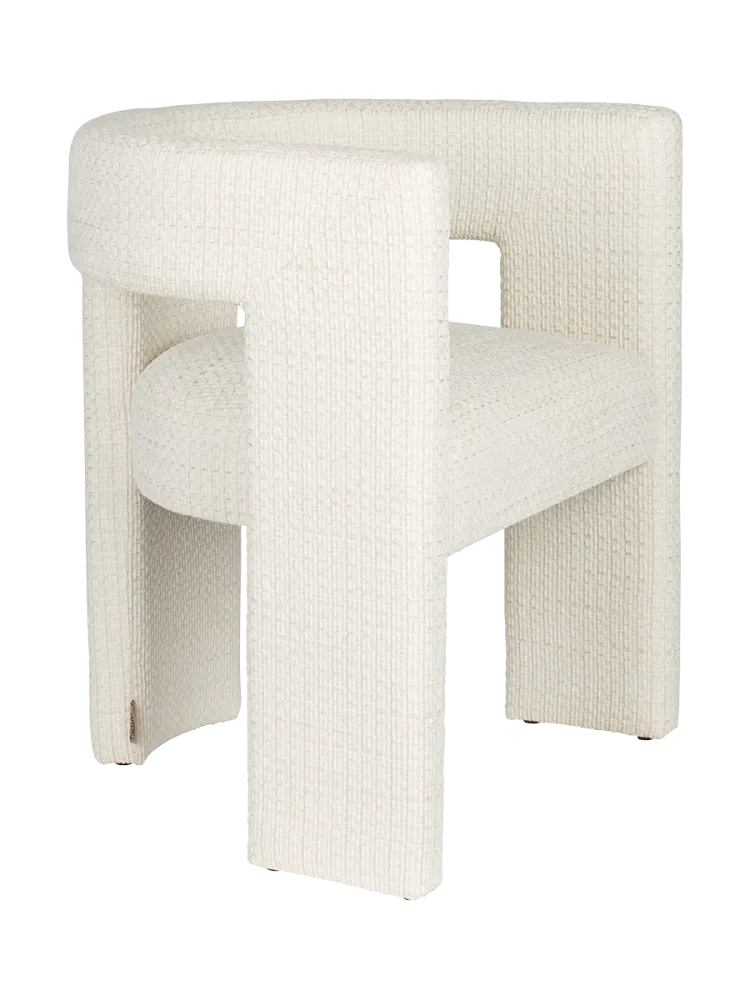 Design Stuhl „Sela“ mit Armlehnen, Off White Dutchbone