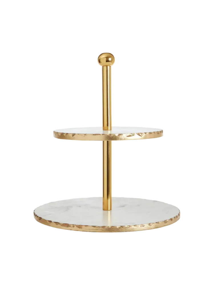 Edle Etagere „White Marble“ Ø 30 cm FIFTY FIVE SOUTH