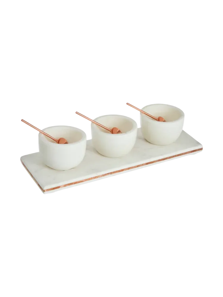 Edles Servier-Set „White Marble“ (7-teilig) FIFTY FIVE SOUTH