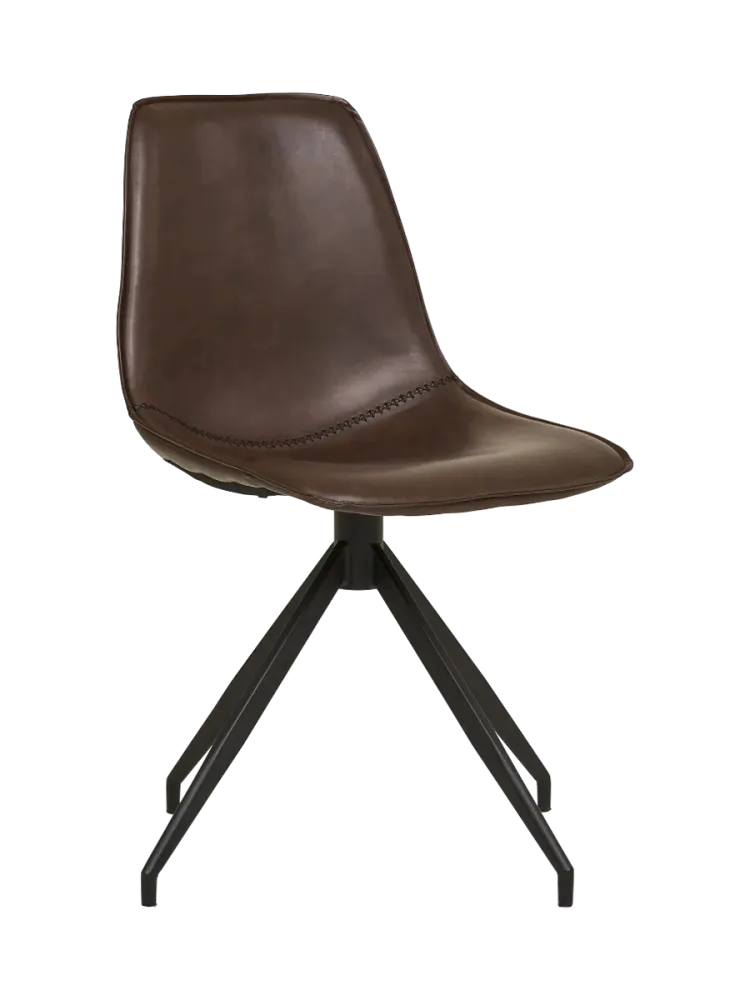 360°drehbarer Esszimmerstuhl „Monaco“ Kunstleder Dunkelbraun Chosen by Bloomingloft