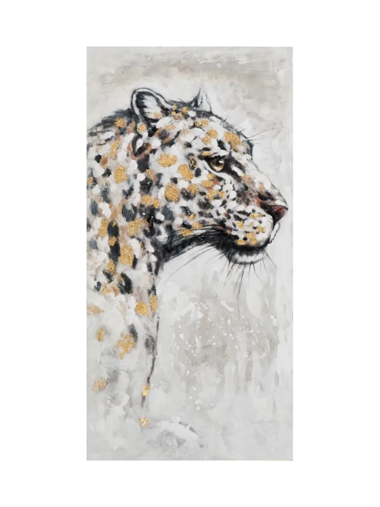 image LAND Bild Leopard mit Gold  | Schubiger Möbel