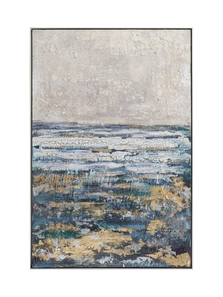 Handgemaltes Bild „Gold & Blue“ 82.5 x 122.5 cm Crea Collection