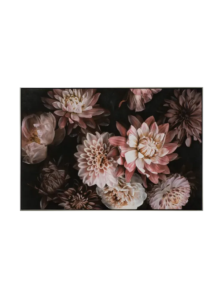 Handgemaltes, gerahmtes Bild „Hübsche rosa Blumen“ 82.5 x 122.5 cm Crea Collection
