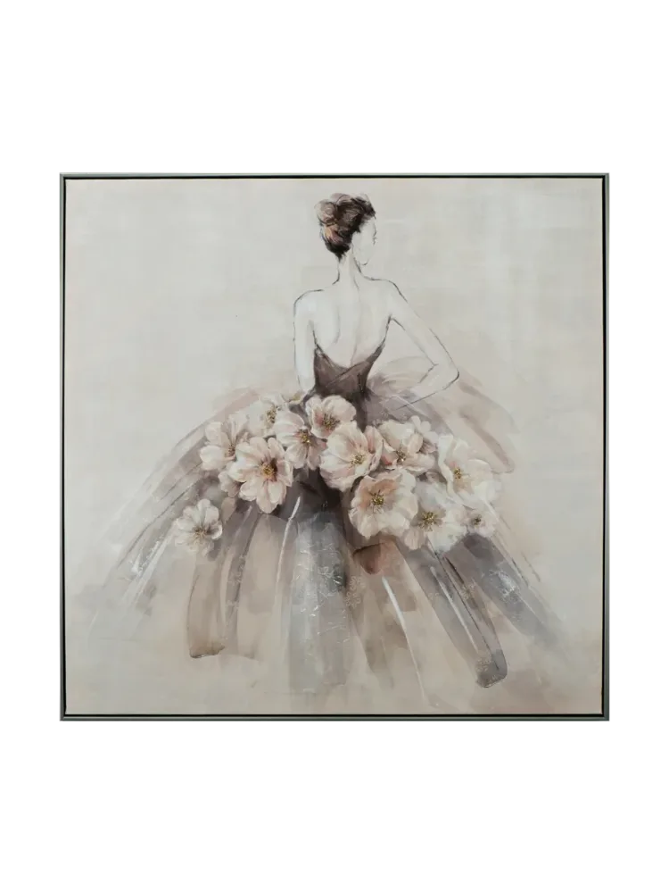 image LAND Bild mit Rahmen Dame im Ballkleid mit Blumen  | Schubiger Möbel