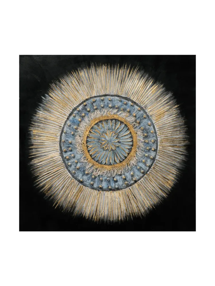image LAND Bild Blaugraues 3D Mandala Schwarz | Schubiger Möbel