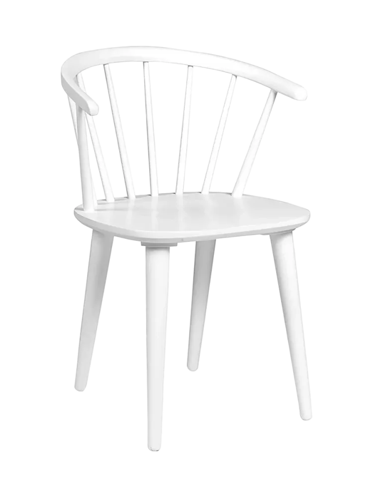 Massivholz Sprossenstuhl „Carmen“ - Weiss Rowico