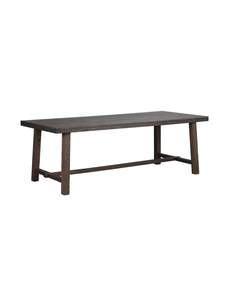 Ausziehbarer Esstisch „Brooklyn II“ aus massiver Eiche, 220-320 x 95 cm - Dunkelbraun Rowico