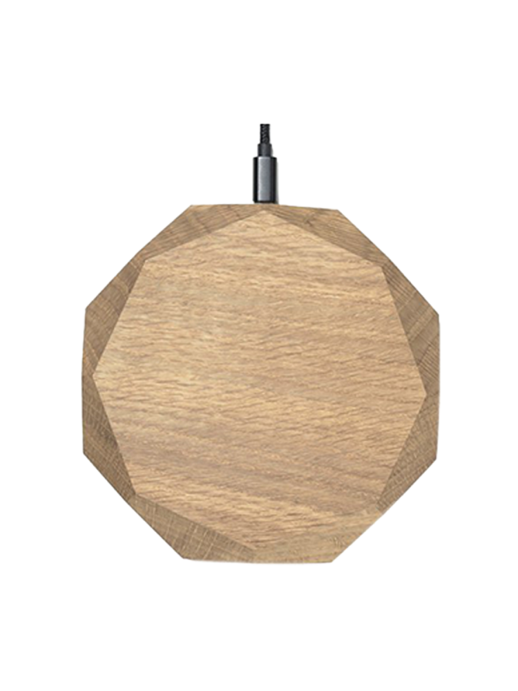Kabelloses Ladegerät „Geometric“ aus Massivholz Oakywood
