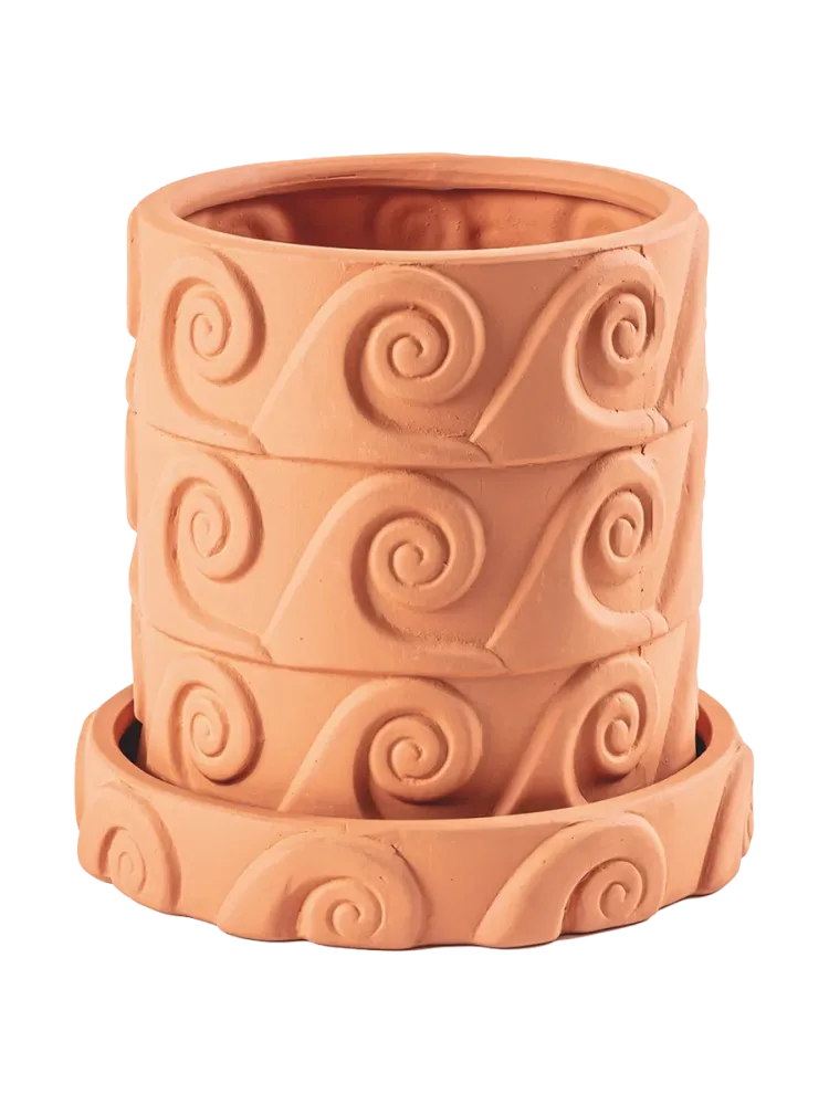 In- & Outdoor Design Blumentopf „Magna Graecia Terracotta Onda“ Seletti