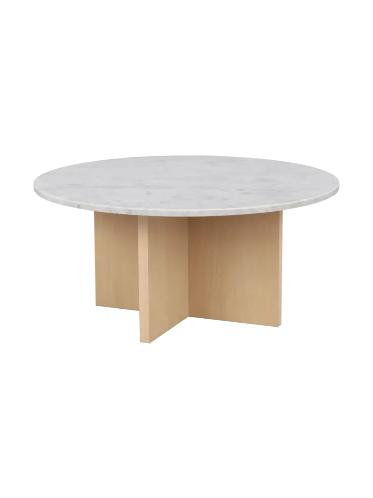 Hochwertiger, runder Marmor Couchtisch „Brooksville“ Ø 90 cm Rowico