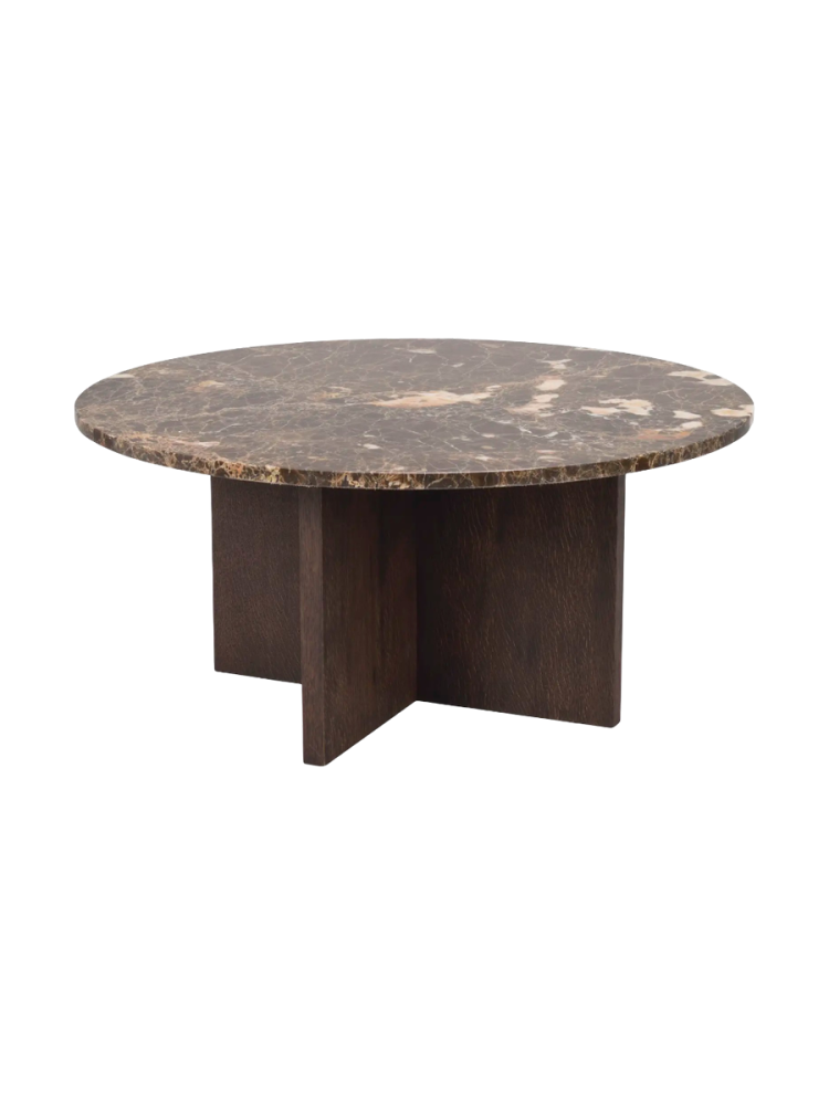 Hochwertiger, runder Marmor Couchtisch „Brooksville“ Ø 90 cm Rowico
