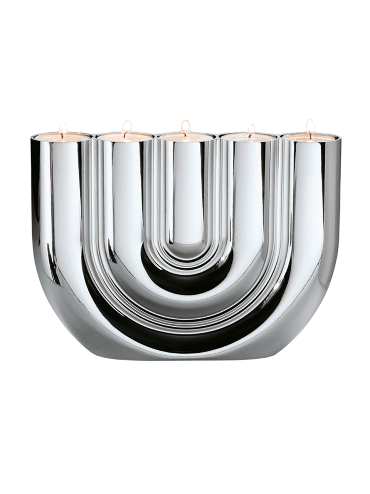 Design Teelichthalter „Double U“ aus Edelstahl Philippi