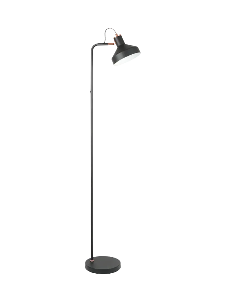Design Stehlampe „Irias“ Schwarz, Kupfer Schuller