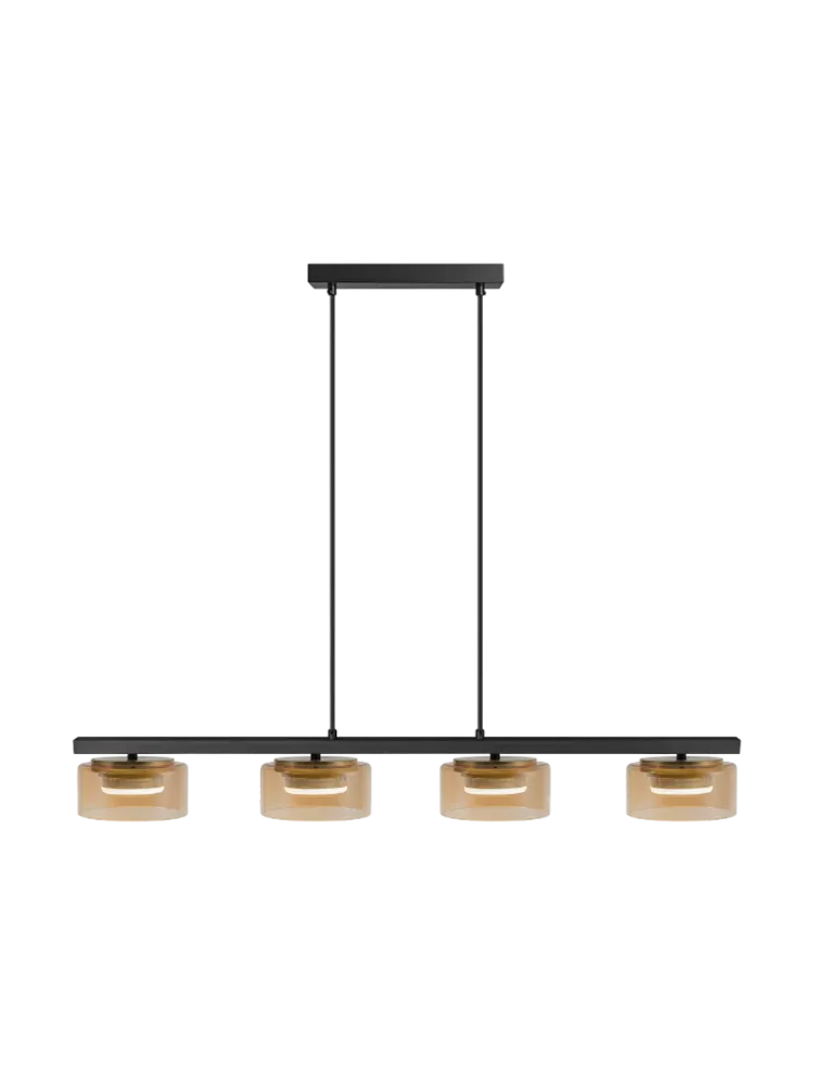 LED Design Hängelampe „Olaia“ 4-flammig Amber Schuller