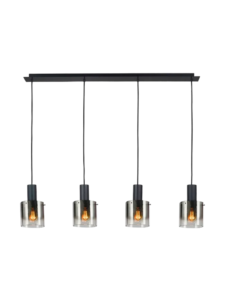 Design Pendellampe „Venize“ 4-flammig Schwarz Schuller