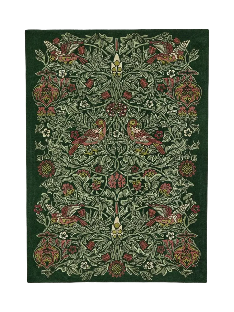 Designer Teppich „Bird“ - handgetuftet, aus 100% reiner Schurwolle Morris & Co