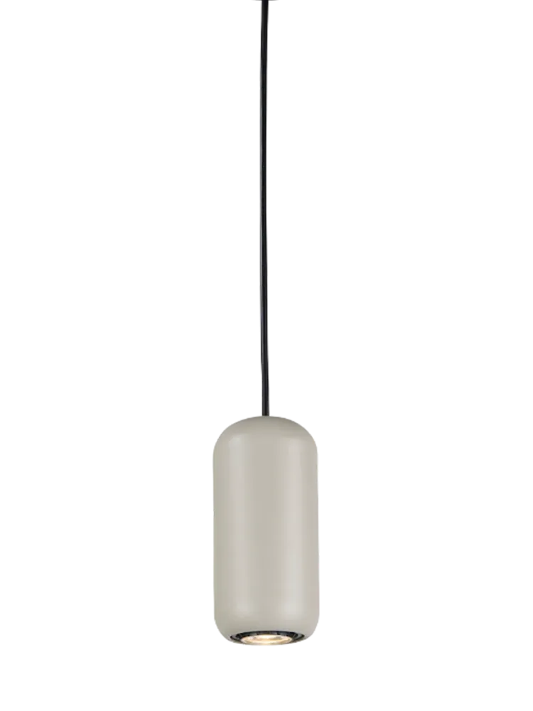 Design Pendellampe „Nimes“, Hellgrau, 1-flammig Schwarz, Hellgrau Schuller