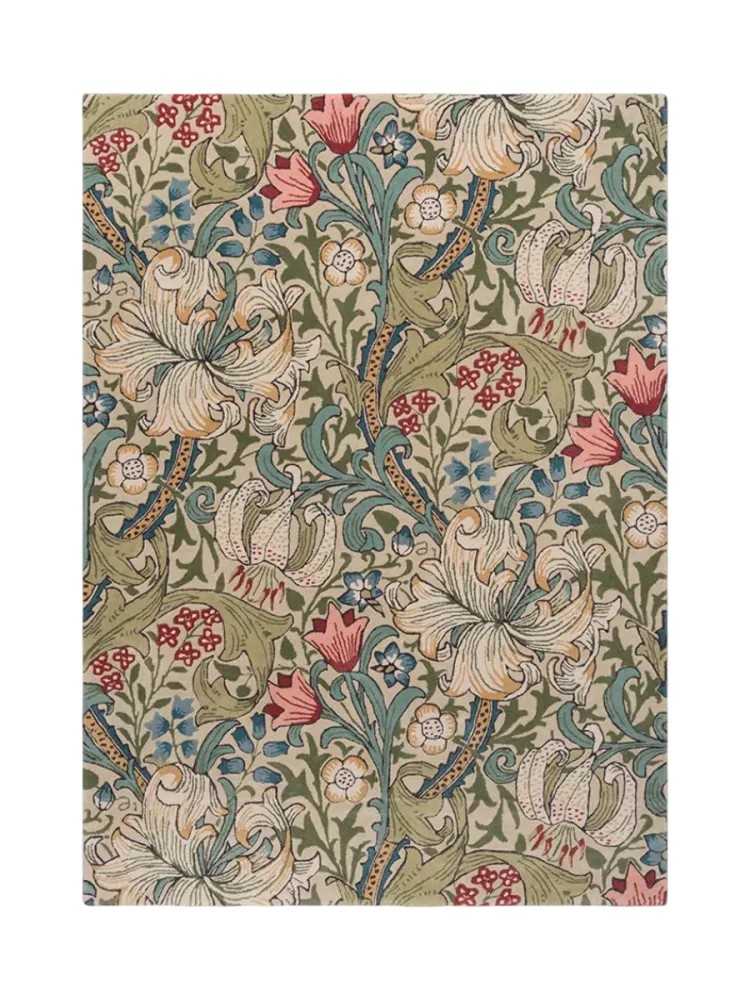 Designer Teppich „Golden Lily“ - handgetuftet, aus 100% reiner Schurwolle Morris & Co