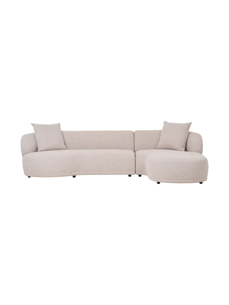 4-Sitzer Design Ecksofa „Kingston“ Sand Chosen by Bloomingloft