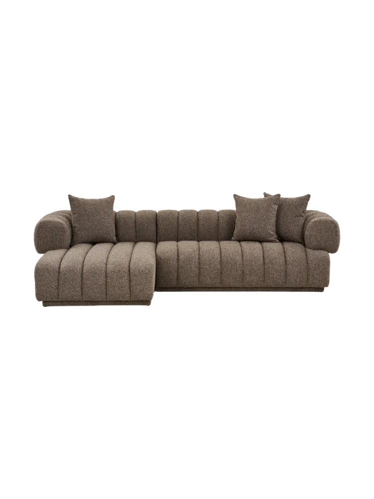 4-Sitzer Design Ecksofa „Aurora“ Braun Chosen by Bloomingloft