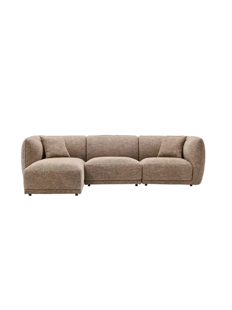 4-Sitzer Design Ecksofa „Noory“ Braun Nordic Living