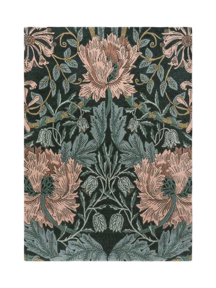Designer Teppich „Honeysuckle & Tulip“ - handgetuftet, aus 100% reiner Schurwolle Morris & Co