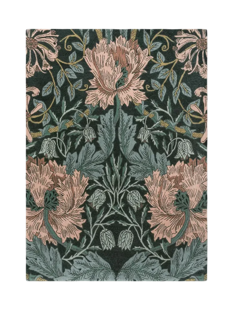 Designer Teppich „Honeysuckle & Tulip“ - handgetuftet, aus 100% reiner Schurwolle Morris & Co