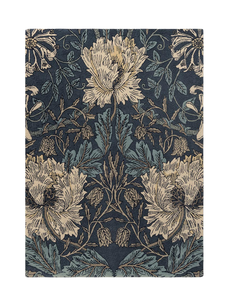 Designer Teppich „Honeysuckle & Tulip“ - handgetuftet, aus 100% reiner Schurwolle Morris & Co