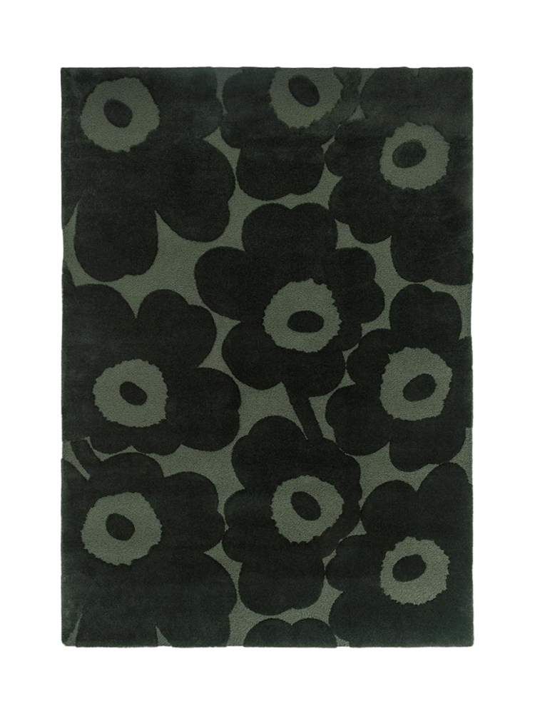 Handgetufteter Designer Teppich „Unikko Green“ aus 100% Wolle, verschiedene Grössen MARIMEKKO