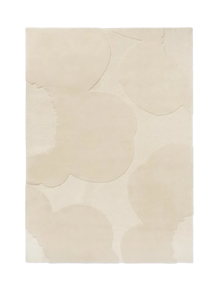 Handgetufteter Designer Teppich „Iso Unikko Natural“ aus 100% Wolle, verschiedene Grössen MARIMEKKO