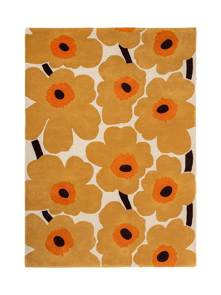 Handgetufteter Designer Teppich „Unikko Honey“ aus 100% Wolle, verschiedene Grössen MARIMEKKO