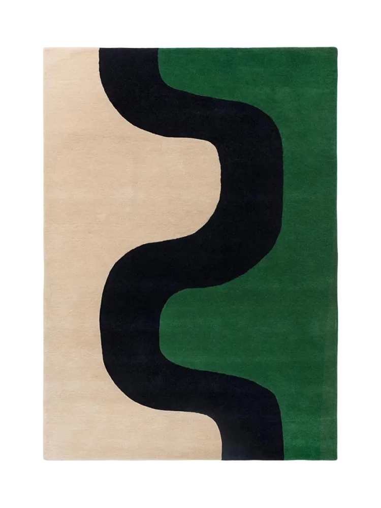 Handgetufteter Designer Teppich „Seireeni Grün“ aus 100% Wolle, verschiedene Grössen MARIMEKKO
