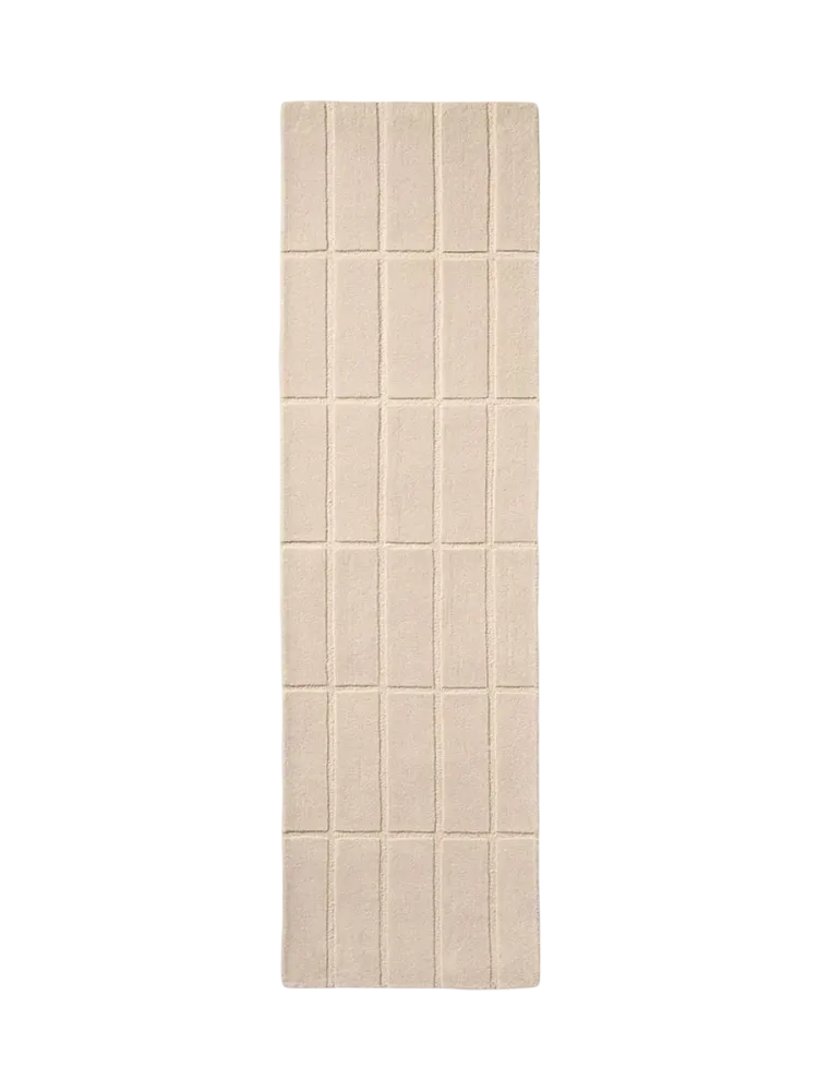 Handgetufteter Designer Läufer „Tiiliskivi Natural White“ aus 100% Wolle, verschiedene Grössen MARIMEKKO