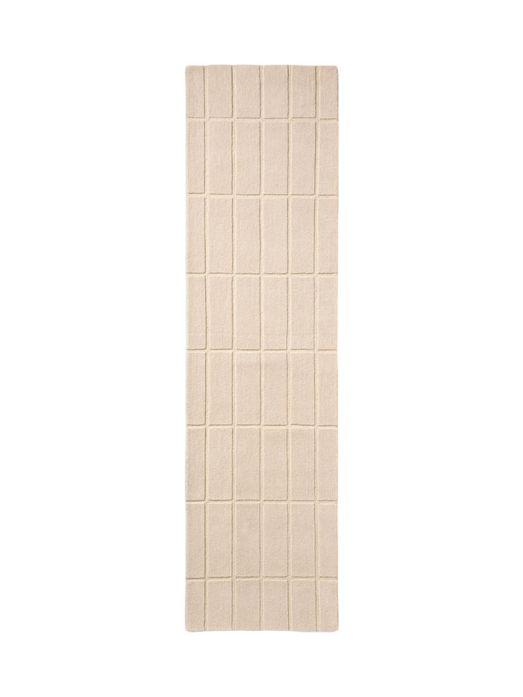 Handgetufteter Designer Läufer „Tiiliskivi Natural White“ aus 100% Wolle, verschiedene Grössen MARIMEKKO