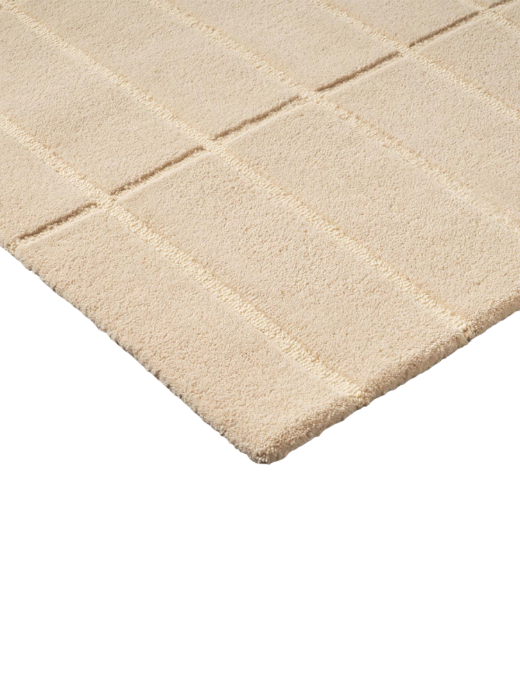 Handgetufteter Designer Teppich „Tiiliskivi Natural White“ aus 100% Wolle, verschiedene Grössen MARIMEKKO
