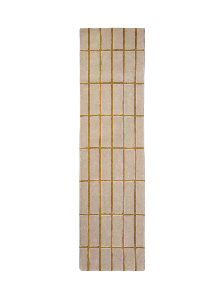 Handgetufteter Designer Läufer „Tiiliskivi Bronze Yellow“ aus 100% Wolle, verschiedene Grössen MARIMEKKO