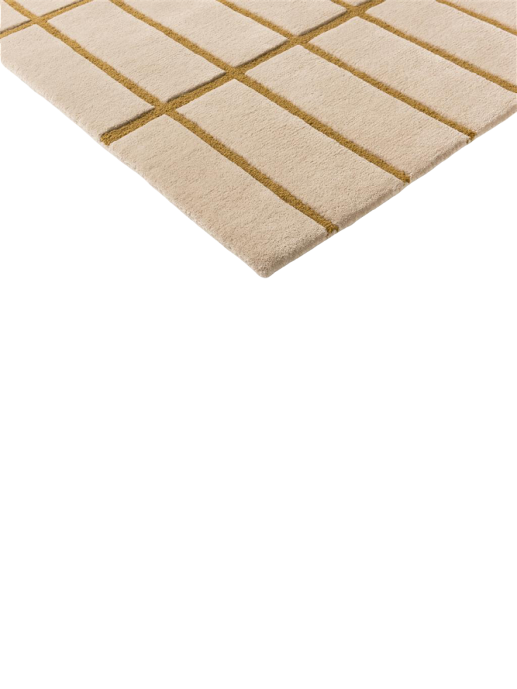 Handgetufteter Designer Teppich „Tiiliskivi Bronze Yellow“ aus 100% Wolle, verschiedene Grössen MARIMEKKO
