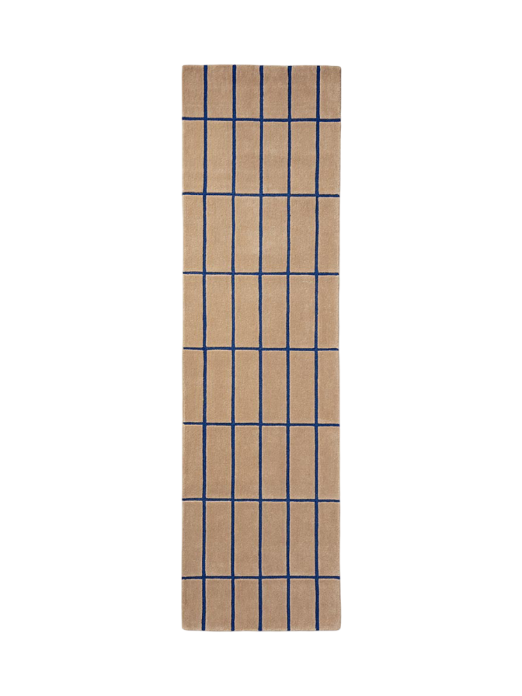 Handgetufteter Designer Läufer „Tiiliskivi Bright Blue“ aus 100% Wolle, verschiedene Grössen MARIMEKKO