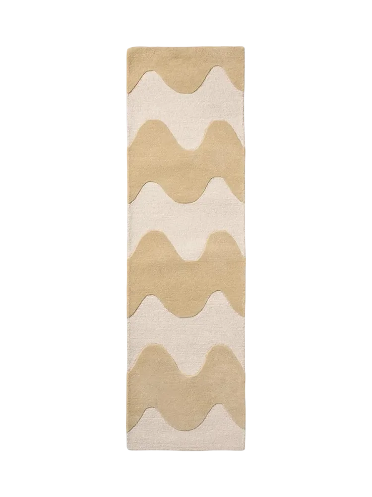 Handgetufteter Designer Läufer „Loki Butter“ aus 100% Wolle, verschiedene Grössen MARIMEKKO