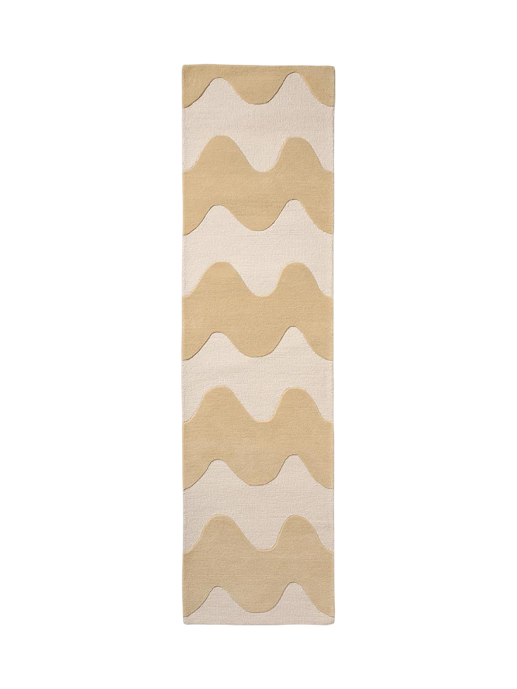 Handgetufteter Designer Läufer „Loki Butter“ aus 100% Wolle, verschiedene Grössen MARIMEKKO