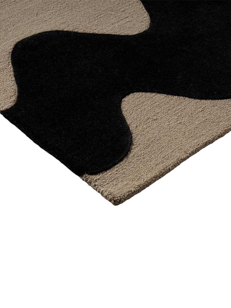 Handgetufteter Designer Teppich „Loki Black“ aus 100% Wolle, verschiedene Grössen MARIMEKKO