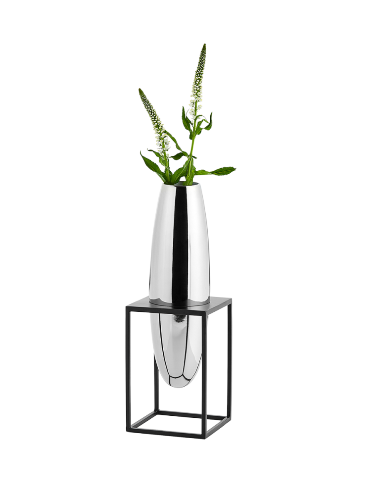 Philippi - SOLERO Vase im Ständer 10x10x30 cm, One Size, Silber