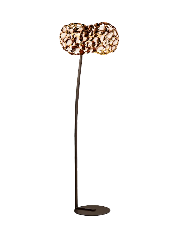 Dimmbare LED Design Stehlampe „Narisa“ Roségold-Finish Schuller