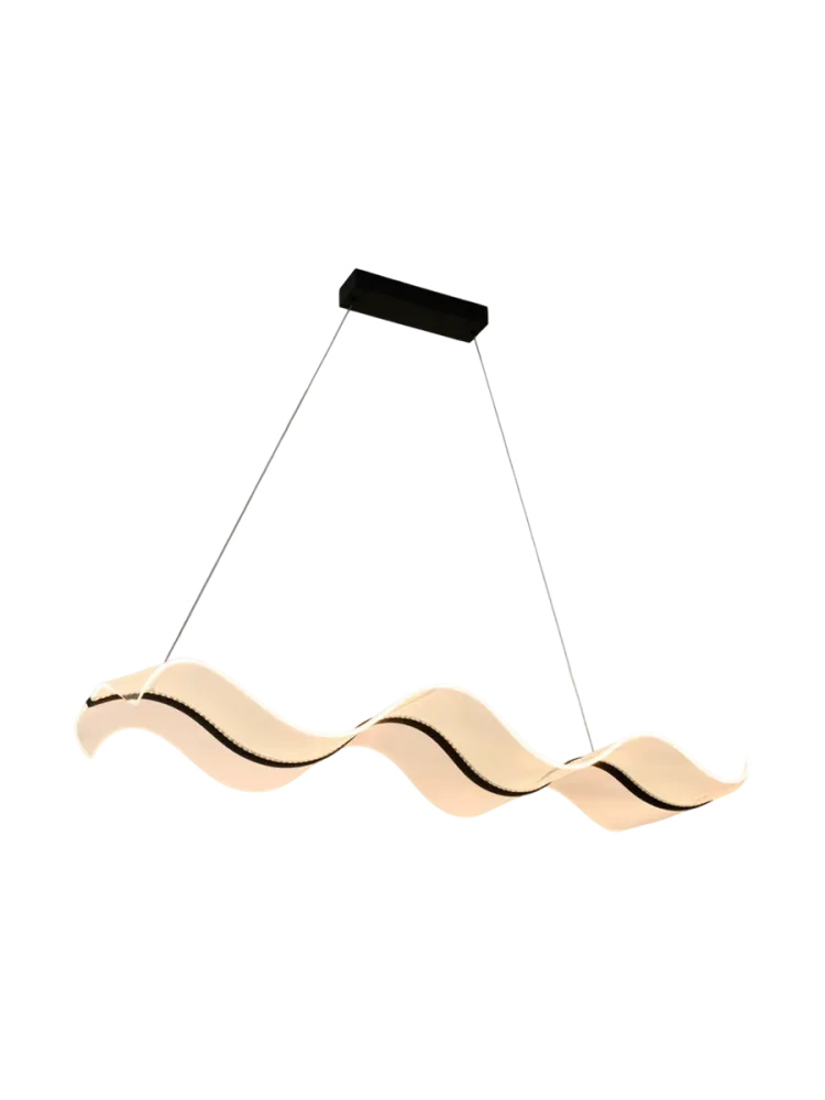 Dimmbare LED Design Pendellampe „Olas“ mit Fernbedienung Schwarz, Transparent Schuller